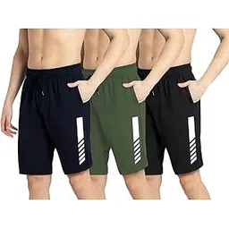 West Gate Clothing Plus Sizes Men's Cotton Knee Length Shorts | Stripe Printed Shorts (Pack of 3)-picture-26