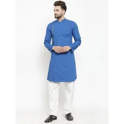 WESTCLO Men Blue Solid Straight Kurta-picture-34