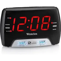 Westclox Basic Large 1.4ââ‚¬Â red LED Digital FM Clock Radio 2 USB Charging Port with Fast Charge for Bedroom, Home or Office ââ‚¬â€œ Model# 80227WM-picture-27