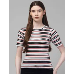 Western Darji Women Striped Round Neck Cotton Casual Top-picture-20