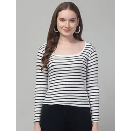 Western Darji Women Striped Scoop Neck Cotton Top-picture-16