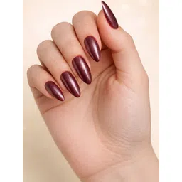 westernworld Set Of 24 Artificial Reusable Press On Nails With Manicure Kit - Wine Cateye-picture-15