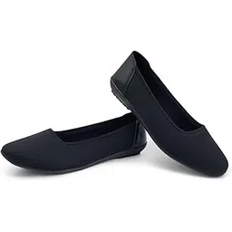 WESTOES Black Bellies for Women - Elegant Black Formal Shoes for Girls, Stylish Bellies for Women, Perfect Office Wear, School Shoes for Girls, Comfortable Slip-On Ballerinas, Formal Shoes-picture-50
