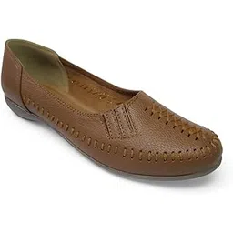 westoes Women's Leather Moccasin Belly Shoes with Extra Comfortable Insole and Best for Office/Regular Wear Comes with Budget Friendly Price and Light Weight Loafer (WLLB01)-picture-45