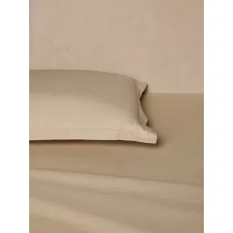 Westside Home Beige Solid King Bed Sheet Set-image-30