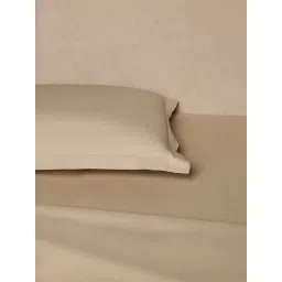 Westside Home Beige Solid King Bed Sheet Set-image-0