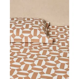 Westside Home Brown Geometric Design King Bed Sheet Set-image-45