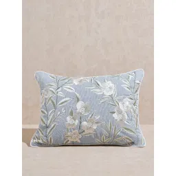 Westside Home Light Blue Botanical Design Cushion Cover image 1