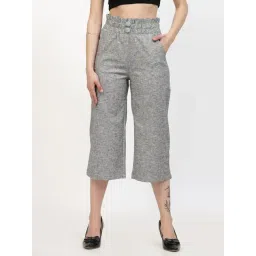 Westwood Grey Melange Relaxed Fit Mid Rise Crop Pants-picture-41