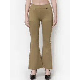 Westwood Women Beige Bootcut Trousers-picture-25