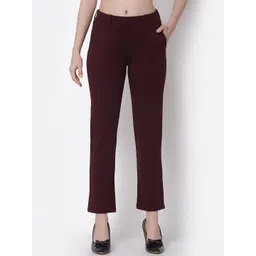 Westwood Women Burgundy Solid Stretchable Jeggings-picture-21