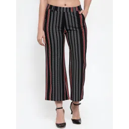 Westwood Women Grey Striped Relaxed Straight Leg Loose Fit Easy Wash Trouser-picture-12