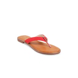 Wet Blue Women Red Colourblocked Open Toe Flats-picture-37