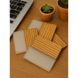 Wewood Elegant Transparent Epoxy Resin & Wood Coasters - Set of 4-picture-15