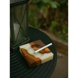 Wewood White Epoxy Resin & Wood Elegant Ashtray-picture-14