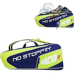 Whackk Connor Navy Green Printed 52L Tennis Badminton Squash Equipment Cover Kit Bag 3 Big Compartments 4T 8B Racket | Backpack & Duffel-picture-24