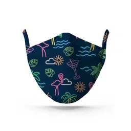 wHAT'S DOwn Unisex Navy Blue Nautical Cotton Reusable Face Mask-picture-21