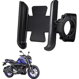 WHIPONE CNC Metal Bike Mobile Holder Compatible for Yamaha FZS Fi V4, 360° Rotation Phone Mount Cradle for Bicycle & Motorcycle, Handlebar for All Smartphones, Anti-Slip, Full Grip (Black)-picture-23