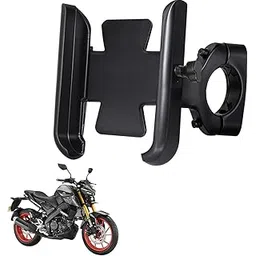 WHIPONE CNC Metal Bike Mobile Holder Compatible for Yamaha MT 15 V2, 360° Rotation Phone Mount Cradle for Bicycle & Motorcycle, Handlebar for All Smartphones, Anti-Slip, Full Grip (Black)-picture-24