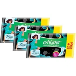 Whisper 30 Pcs White Cotton Disposable Bindazzz Sanitary Pad Packet , Size: XL-picture-23