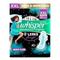 Whisper 44 Pcs Ultra White Cotton Disposable Sanitary Pad Packet, Size: XXL-picture-43