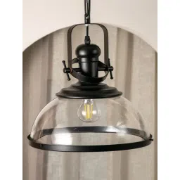 Whispering Homes Black Industrial Retro Pendant Light Glass Shade-picture-24