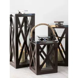 Whispering Homes Black Kosipo Wooden Medium Candle Lantern-picture-12