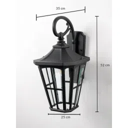 Whispering Homes Black Metal Lantern Outdoor Wall Light image 5