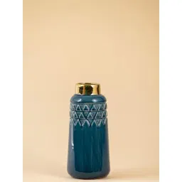 Whispering Homes Blue & Gold Cobalt Ceramic Vase-picture-32