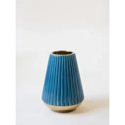 Whispering Homes Blue & Gold Pine Ceramic Vase-picture-33