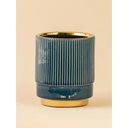 Whispering Homes Blue & Gold Urn Ceramic Vase-picture-28