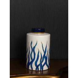 Whispering Homes Blue Seaweed Painted Ceramic Jar - Small-picture-25