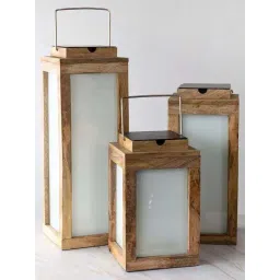 Whispering Homes Brown Jabillo Wooden Small Candle Lantern-picture-14