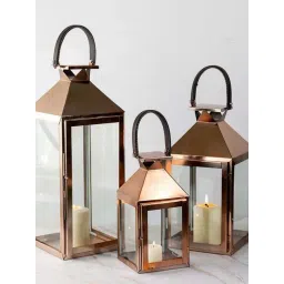 Whispering Homes Brown Welkom Metal Medium Candle Lantern-picture-11