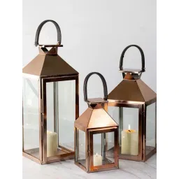Whispering Homes Brown Welkom Metal Small Candle Lantern image 1