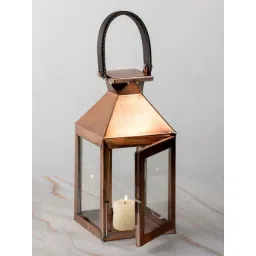Whispering Homes Brown Welkom Metal Small Candle Lantern image 2