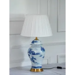 Whispering Homes Delilah Blue Ceramic Table Lamp With White Shade-picture-10