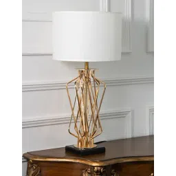 Whispering Homes Gold Labyrint Metallic Table Lamp With White Shade-picture-30