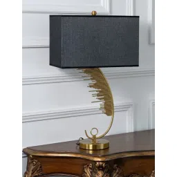 Whispering Homes Gold Pluma Metal Table Lamp With Black Shade-picture-23