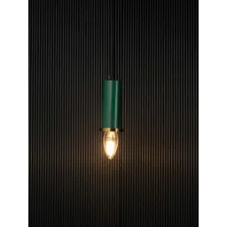 Whispering Homes Green Metal Long Chic Pendant Light image 3