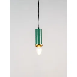 Whispering Homes Green Metal Long Chic Pendant Light image 1