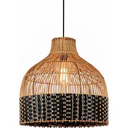 Whispering Homes Long Bell Rattan Pendant Light-picture-19