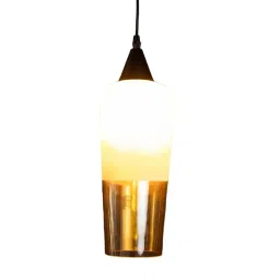 Whispering Homes Modern Loft Style Glass White and Amber Pendant Lamp-picture-36