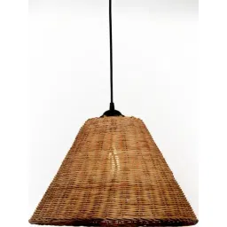 Whispering Homes Sun Hat Handmade Rattan Lamp - Brown image 1