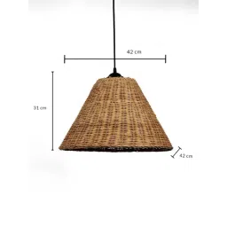 Whispering Homes Sun Hat Handmade Rattan Lamp - Brown image 4