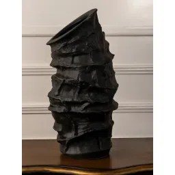 Whispering Homes Wavy Rim Table Vase - Black-picture-14