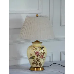 Whispering Homes Yellow Maia Ceramic Table Lamp With White Shade-picture-42