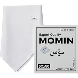 White Cotton Shawl 50x50 Inch – Large Soft & Lightweight Unisex Prayer Wrap, Namaz/Hajj/Umrah Headscarf, Travel Scarf, Multipurpose Religious Cloth for Men & Women – Made in India-picture-37