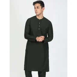WHITE HEART Jacquard Mandarin Collar Straight Kurta-picture-12