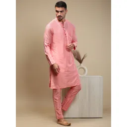 WHITE HEART Jacquard Mandarin Collar Straight Kurta-picture-38